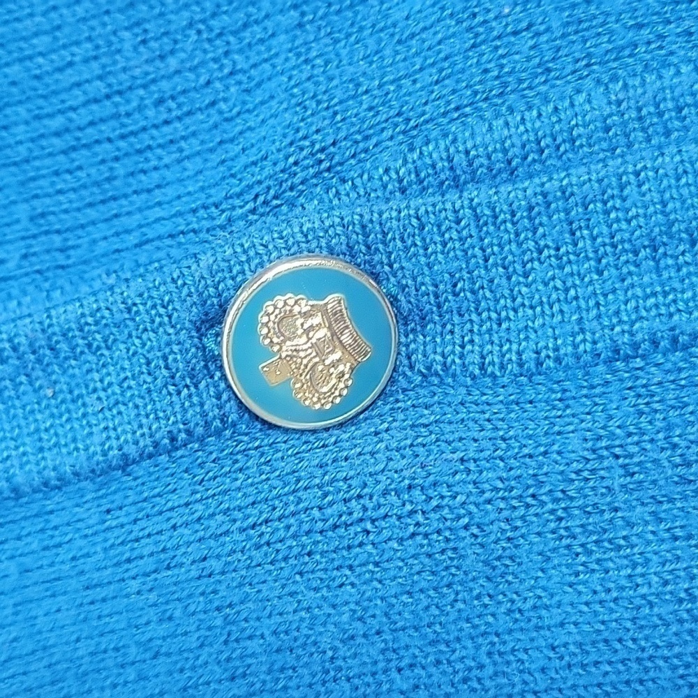 Y2k Vintage Juicy Couture Blue Cotton Button Up Cardigan Sweater SZ:M - Picture 6 of 11